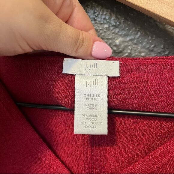 J. Jill One Size Bat Sleeve, Poncho, Cape, Merino Wool Blend Tunic Sweater Top - Picture 8 of 10